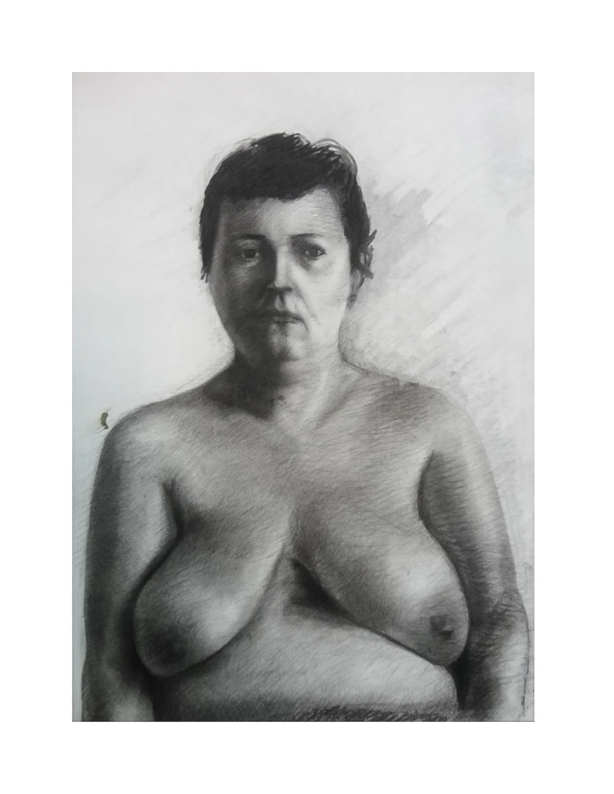 Flori — Adrian Dică, charcoal on paper, 100 × 70 cm